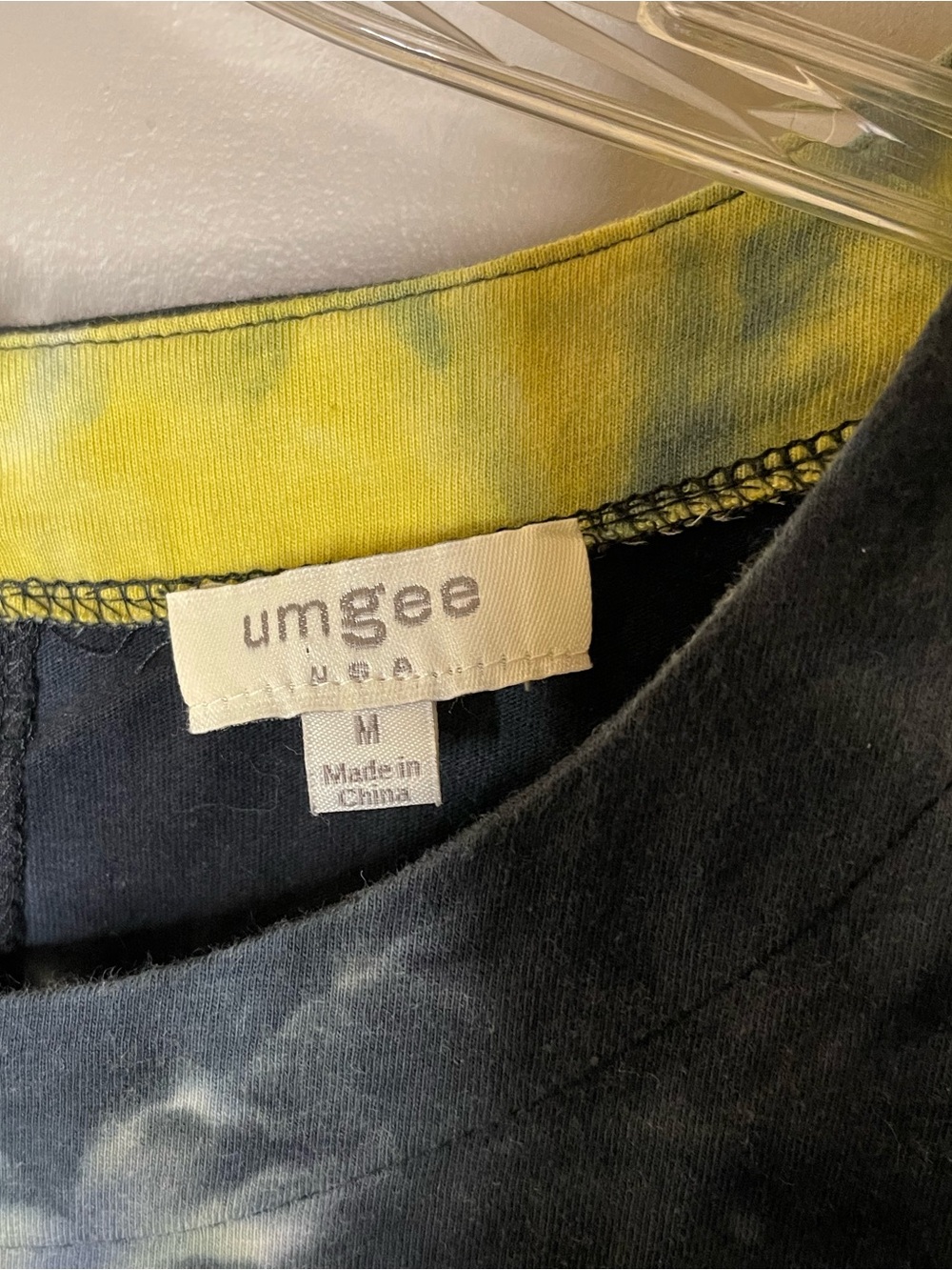 Umgee Tie-Dye Long Sleeve Dress in Blue, Yellow, Black Sz M - Picture 5 of 5